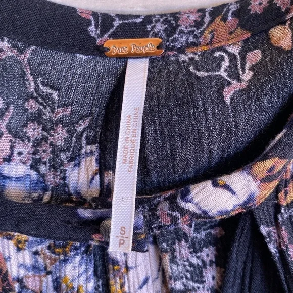 Free People S  Tree Swing Tank Top Tunic Dress Sleeveless Keyhole Raven Black. - Picture 9 of 15